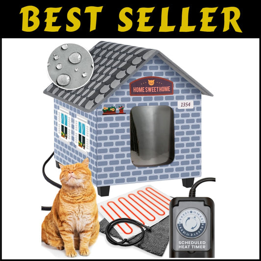 Weatherproof Heated Cat House - Perfect Winter Shelter for Your Outdoor Cats