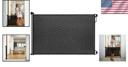 Durable 55'' Wide Retractable Safety Gate for Children & Pets - Easy to Install