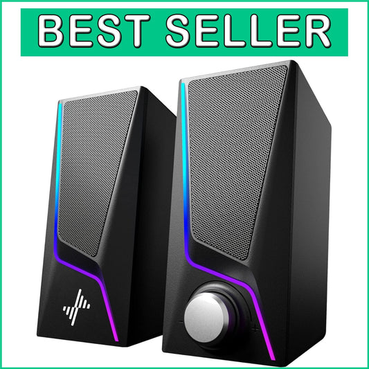 Dynamic Bass-Boost Computer Speakers with Touch Control Lighting for Gaming