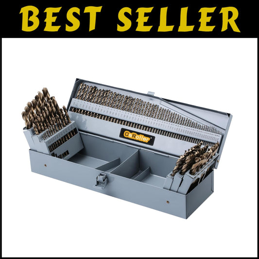 Versatile M35 Cobalt Drill Bit Set - 115 Pieces with Round Shank & Ergonomic Box