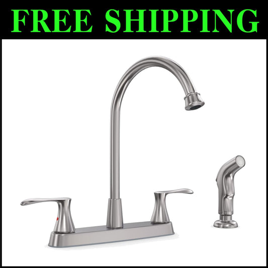 Modern Brushed Nickel Kitchen Faucet with 360-Degree Swivel & Easy Install Setup