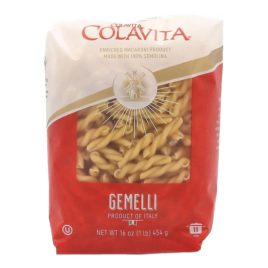 Authentic Italian Gemelli Pasta - 1 lb Pack of 20 - Durum Wheat & Natural Water