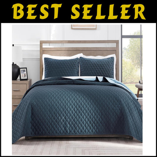 Elegant California King Quilt Set - Geometric Pattern with Pillow Shams Included