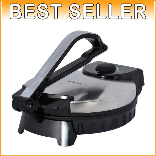 Electric Tortilla Maker - Non-Stick, 10-Inch, Brushed Stainless Steel Finish