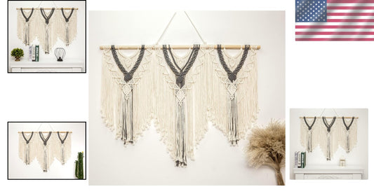 Elegant 43"x32" Bohemian Macrame Wall Tapestry - Ideal Gift for Any Occasion