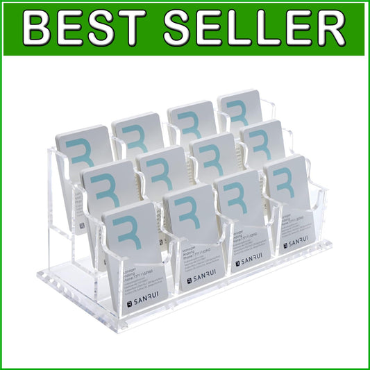 Elegant 3-Tier Acrylic Business Card Holder - Clear Display for Professionals