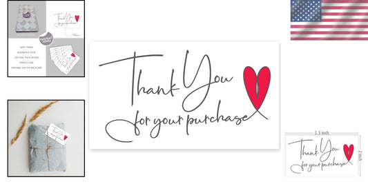 Bulk 1200 Thank You Purchase Cards | Premium Matte Finish | Small Biz Essential
