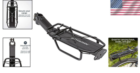 Lightweight Aluminum Rear Bike Rack, Holds Up to 26 lbs for Easy Cargo Transport