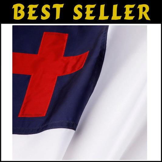 3x5 Christian Flag with Appliqued Cross - Heavy-Duty SolarMax Nylon Outdoor