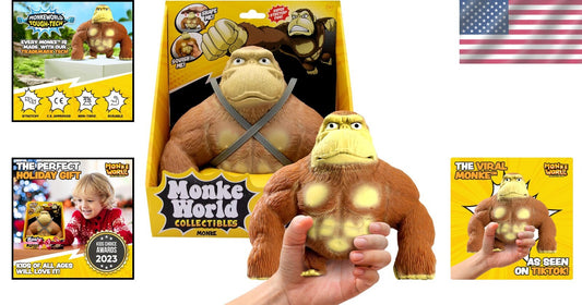 All-Ages Squishy Monkey Toy - Viral Fidget Novelty and Stress Reliever Plushy