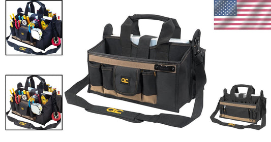 CLC 16 In. Tool Bag with Padded Handles & Compartment Tray for Tool Organization