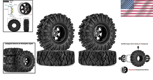 High-Performance 1.9" Mud Tires & Beadlock Rims for Ultimate RC Crawler Control