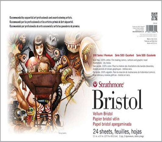 24 Sheet 500 Series Vellum Bristol Art Pad - 11" x 17" for Creative Freedom
