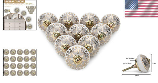 Boho Grey Round Knobs - Handcrafted Ceramic Pull Handles for Home Decor Bliss