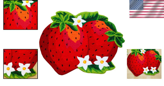 Cute Strawberry-Shaped Non-Slip Bath Mat for Kids - 32x24 Inch Delight
