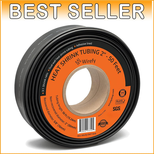 Black 2" Polyolefin Heat Shrink Tubing - 3:1 Ratio - Durable & Efficient