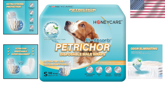 Comfortable Disposable Male Dog Diapers - Small Size, Ideal for Incontinence