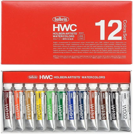 12 Matte Finish Watercolor Tubes - Perfect for Detail Work & Young Artists