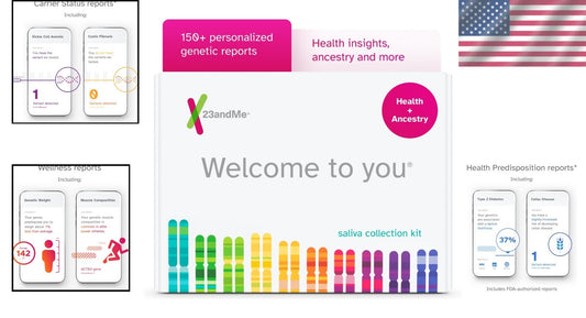 Genetic DNA Analysis Kit: Wellness Traits, Health Risks, and Ancestry Access