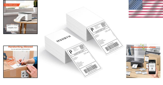 Durable 4x6 Direct Thermal Labels - 1000 Pack, Easy Peel and Smudge-Resistant