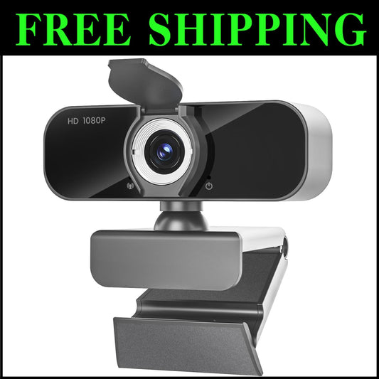 Full HD 1080p Webcam in Gray - Compact USB Camera for Streaming & Conferencing