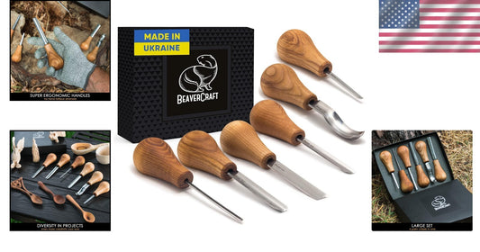 Professional Wood Carving Tools Kit - Ergonomic Palm Gouges for Precision