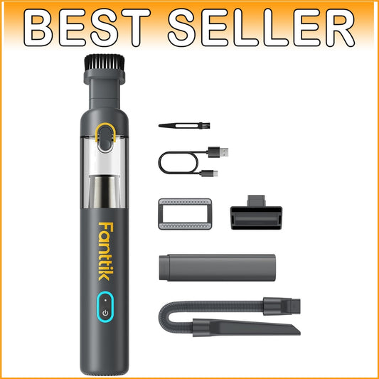 Lightweight Handheld Car Vacuum 12000Pa: USB-C Charge & Pet Brush Included