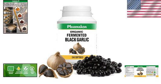 Organic Black Garlic Soft Capsules - Bioavailable Wellness Boost, 240 Count