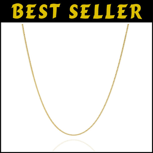 Stylish 14K Solid Yellow Gold Filled Wheat Chain Necklace – Perfect Gift