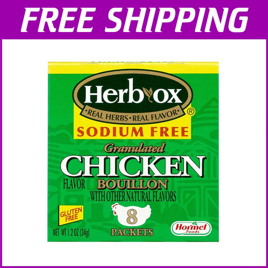 12-Pack Sodium Free Chicken Bouillon Packets - 1.5 oz Each for Flavorful Dishes