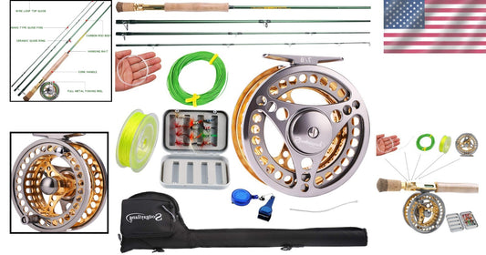 Medium Heavy Fly Fishing Rod Reel Combo with Cork Handle - Ideal for All Anglers