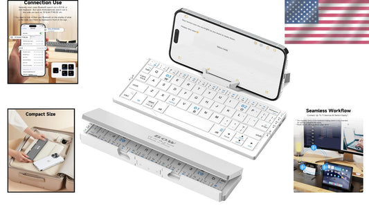 Lightweight Aluminum Travel Keyboard with Magnetic Bracket for Tablets & Phones