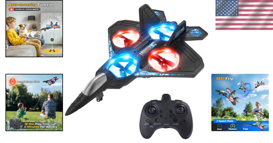 Compact Foam Drone for Kids - Safe Remote Control Plane with Colorful Lights