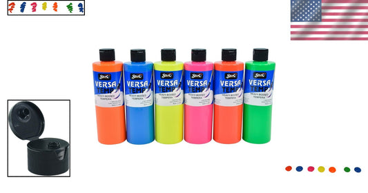 Fluorescent Tempera Paint Pack - 6 Assorted Colors, 362.31 Fl Oz, Kid Friendly