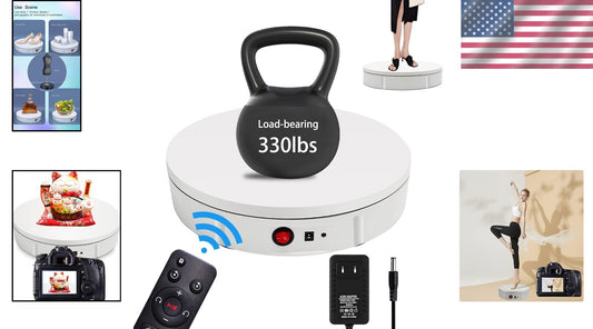 Compact 11.8 Inch Rotating Display Stand with Remote Control for All Occasions
