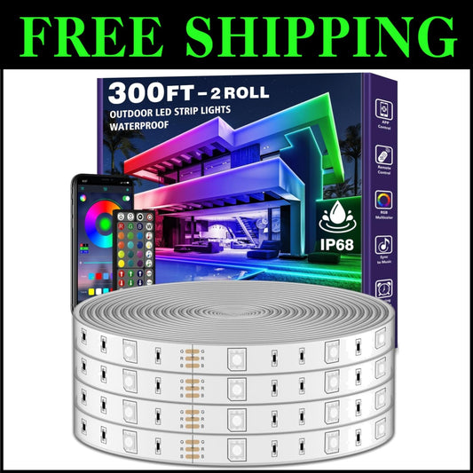 IP68 Waterproof 300ft LED Strip Lights - Perfect for Garden & Pool Lighting