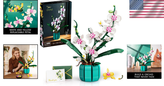 Elegant Artificial Orchid Flower Building Set - Perfect Gift for All Occasions