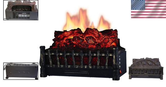 Versatile Electric Log Heater with Overheat Protection - Ideal for Living Rooms