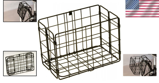 Durable Folding Rear Bicycle Basket - Lightweight Steel & Compact Design