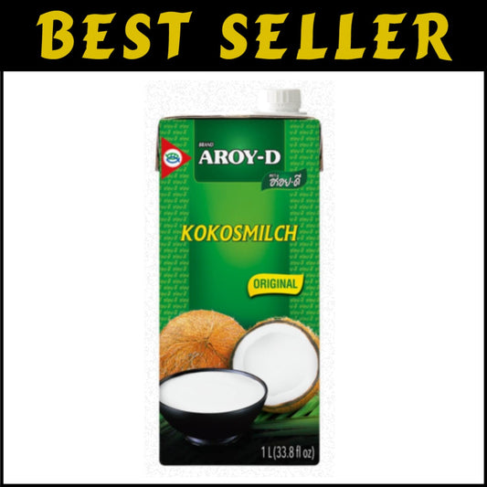 Pack of 6 Aroy D 33.8oz Coconut Milk - Creamy, Dairy-Free, and Award-Winning