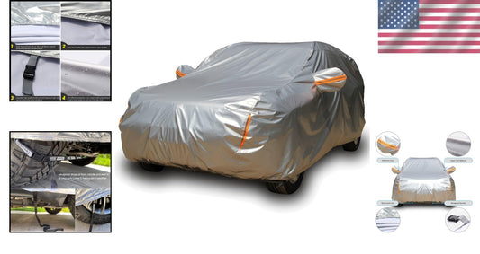 All-Weather Silver SUV Cover: Waterproof, Windproof & UV Layering Protection