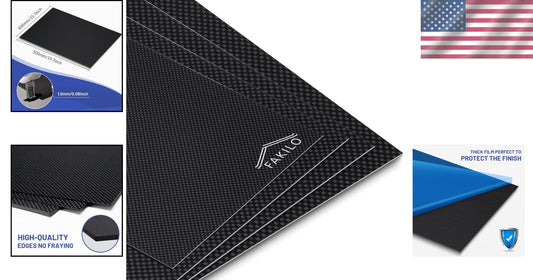 Super Lightweight Gloss Carbon Fiber Sheets 400x500x1.5mm for Custom Models