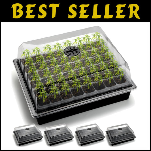 Heavy-Duty 5-Pack Seed Starter Trays with Leak-Proof Dome for Indoor/Outdoor Use