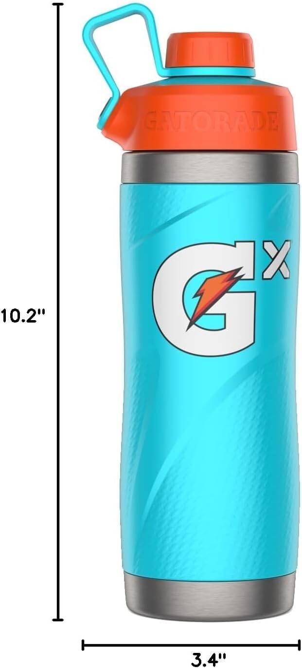 32oz Gx Wide Mouth Stainless Steel Bottle in Neon Blue - Dishwasher Safe