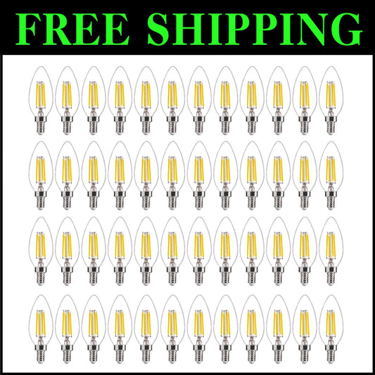 Clear Glass Dimmable LED Bulbs - 48 Pack, 4W for Cost-Effective Indoor Lighting