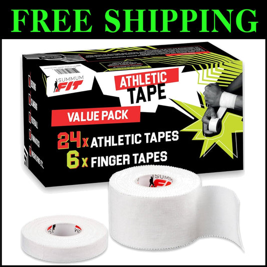 Premium Sports Tape Bundle - 24 Rolls and 6 Finger Rolls for Ultimate Protection