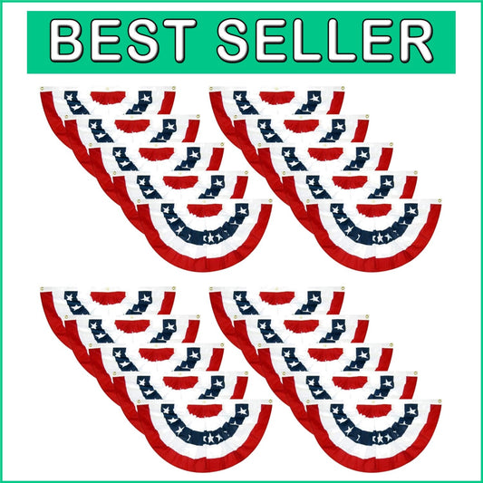 Fade-Resistant 20PCS American Flag Bunting - Perfect for July 4th Celebrations