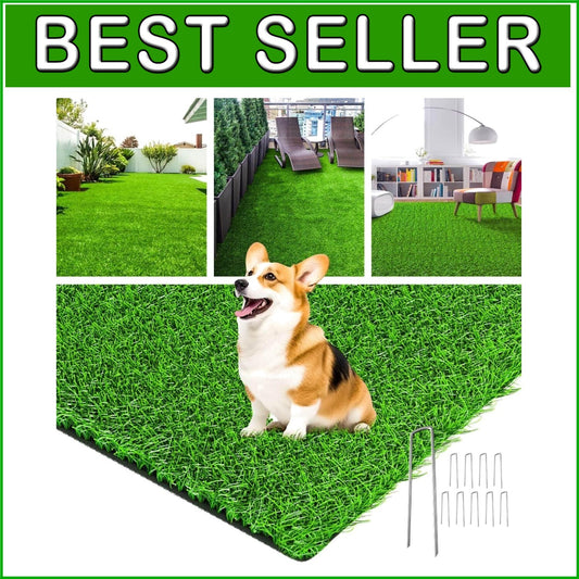 4x6 Feet Eco-Friendly Artificial Grass Turf with Drainage Holes for Pets & Decor