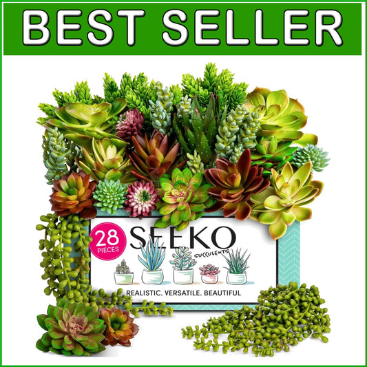 Bendable 28pc Faux Succulents - Ideal for Weddings, Offices, and Home Decor