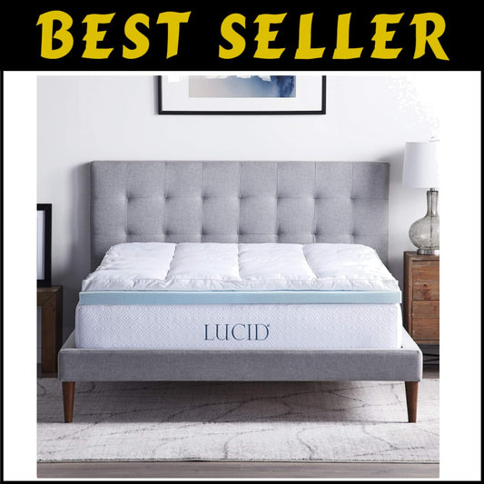 4 Inch Cooling Gel Memory Foam & Down Alternative Mattress Topper - Queen